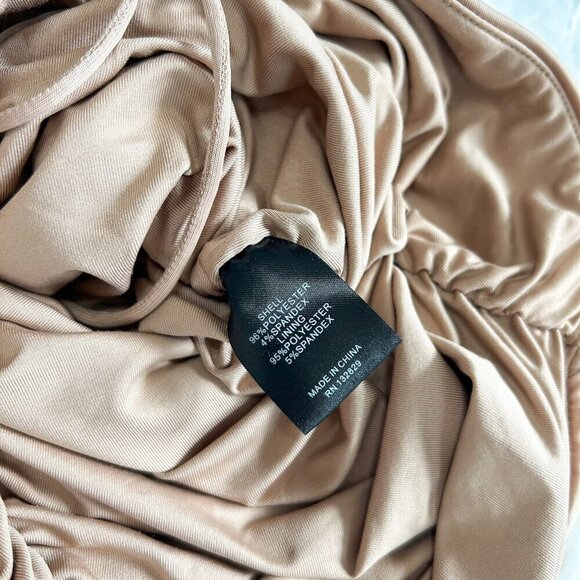 Michael Costello x REVOLVE Quinn Taupe Ruched Drawstring Mini Skirt Size Small - Picture 6 of 6